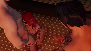 Double penetration for redhead