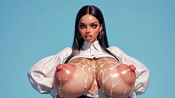 Super hot ai latina secretary lets her cummed boobs bounce and jiggle