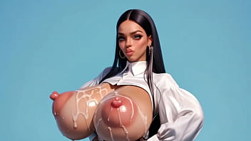 Super hot ai latina secretary lets her cummed boobs bounce and jiggle