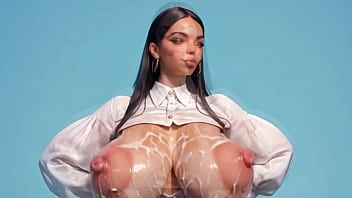 Super hot ai latina secretary lets her cummed boobs bounce and jiggle