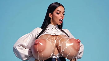 Super hot ai latina secretary lets her cummed boobs bounce and jiggle