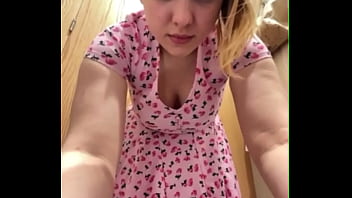 Fingering toght pussy in the changing room