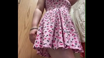 Fingering toght pussy in the changing room