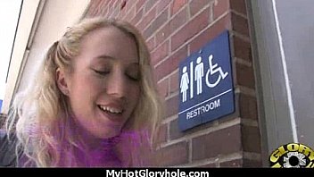 Hot couple having oral sex in gloryhole interracial 18
