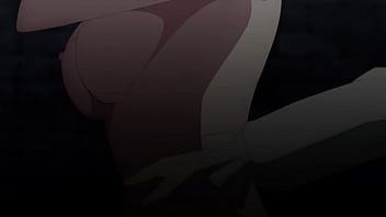 Anime girl with huge tits gets naked