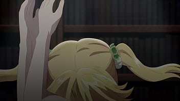 Anime girl with huge tits gets naked