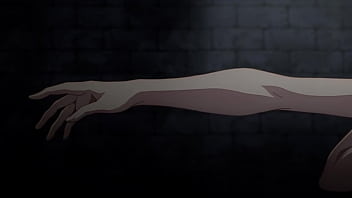 Anime girl with huge tits gets naked