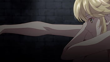 Anime girl with huge tits gets naked