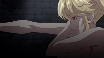 Anime girl with huge tits gets naked