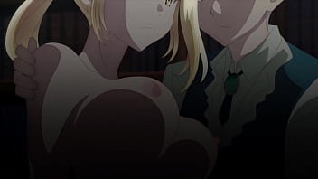 Anime girl with huge tits gets naked