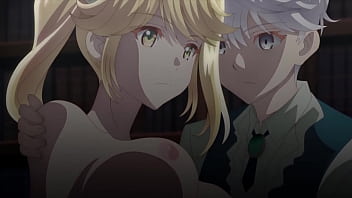 Anime girl with huge tits gets naked