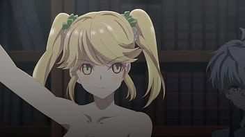 Anime girl with huge tits gets naked