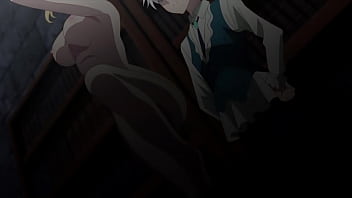 Anime girl with huge tits gets naked