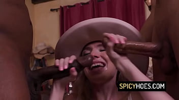 Horny wife needs both bbcs to get in her pussy and ass while her hubby is at work