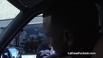 Latina gets in the car to get fucked