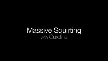 Fascinating young carolina fucks her muff with a rubber rod