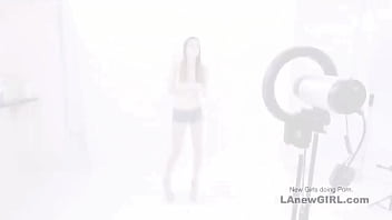 Radiant brunette model got seduced by the producer