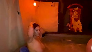 Quickie creampie hot tub fuck with santana red wca productions