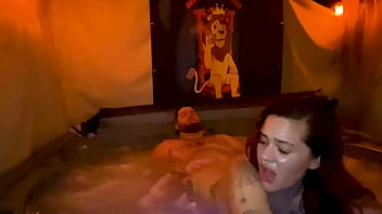 Quickie creampie hot tub fuck with santana red wca productions