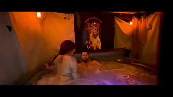 Quickie creampie hot tub fuck with santana red wca productions