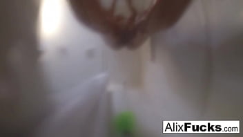 Blonde hottie gets wet