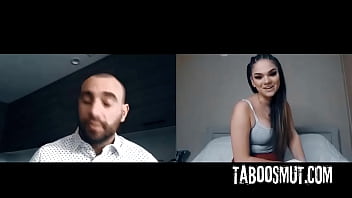 Naughty stepdaughter masturbates while stepdad watch her on webcam