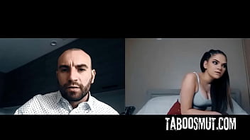 Naughty stepdaughter masturbates while stepdad watch her on webcam