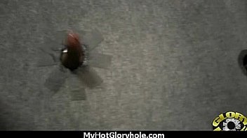 Ebony teen cleaning all the cocks at gloryhole 11