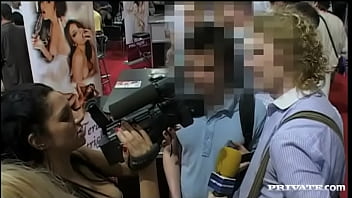 A brunette films a lot of hardcore sex action at an adult convention A brunette films a lot of hardcore sex action at an adult convention