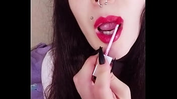 Backstage of a hot brunette