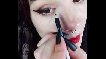 Backstage of a hot brunette