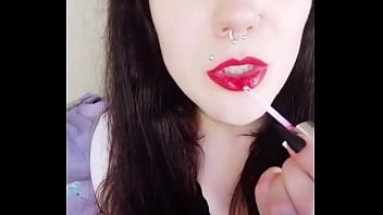 Backstage of a hot brunette