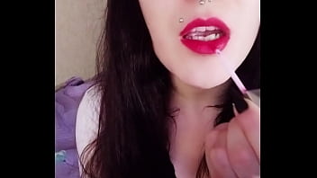 Backstage of a hot brunette