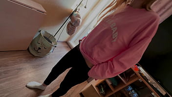 Teen 18 girl is teaching her ass to fart slowly in crowded place but something going wrong