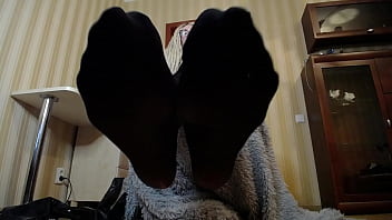 Smell my feet in nylon stockings after a long day