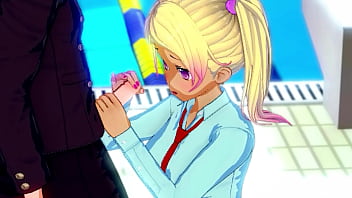 Handjob and titjob hentai