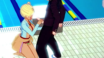 Handjob and titjob hentai