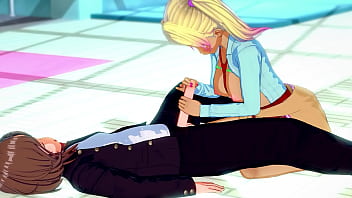 Handjob and titjob hentai