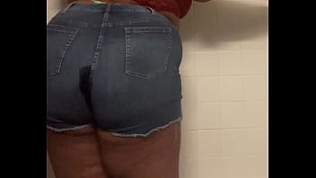 Teen pees then farts in bathroom