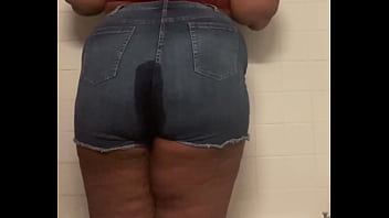 Teen pees then farts in bathroom