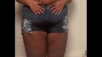 Teen pees then farts in bathroom