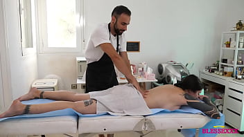 Busty married milf teacher receives a huge massage