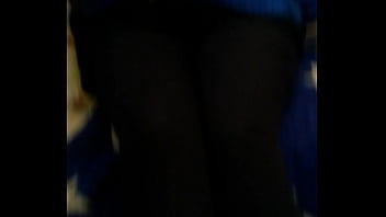 Raven in black nylons lets guy fuck her feet