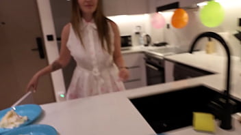 I fucked my friend's mom in the kitchen after his birthday