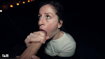 Risky outdoor facial in the athletics fields