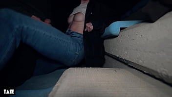 Risky outdoor facial in the athletics fields