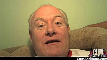 Ebony babe sucks group of white guys 18