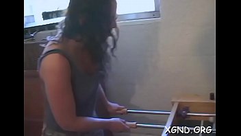 Lustful brunette barely legal jena banged in doggie