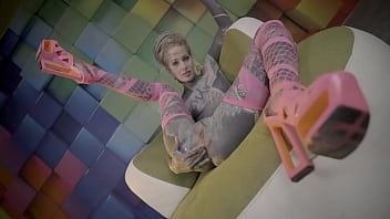 Tattooed teen taking her time opening up for anal play