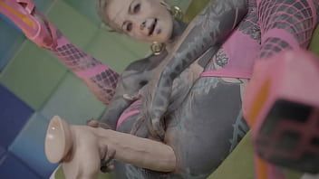 Tattooed teen taking her time opening up for anal play